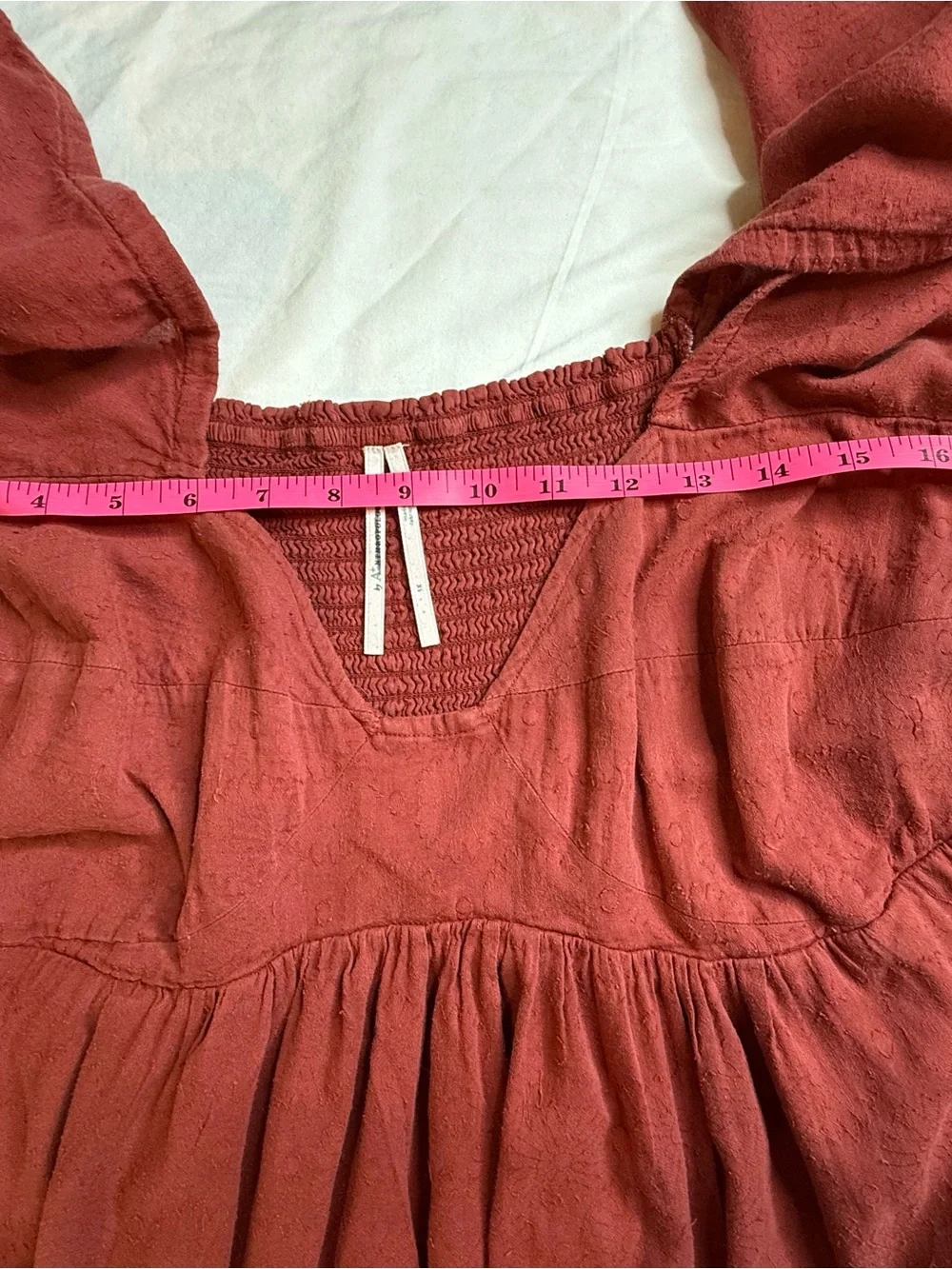Anthropologie Burnt Orange Puff-Sleeve Maxi Dress - Picture 6 of 9
